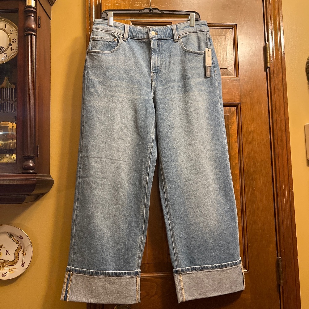 NWT Talbots Brand Straight Ankle Cuff Jeans.  Size 10.